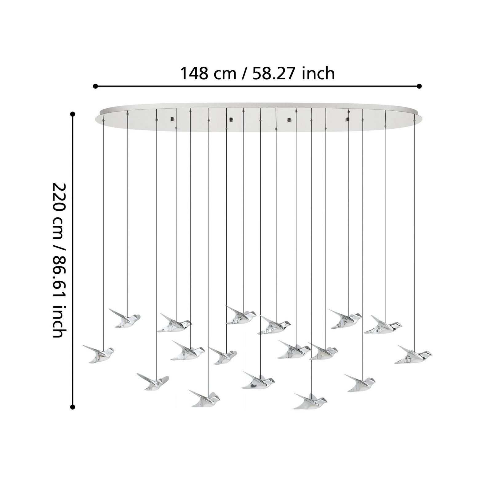 EGLO Stars Of Light LED hanging light Paratebueno chrome 17-fl.