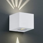 Angular LED outdoor wall light Cordoba, white