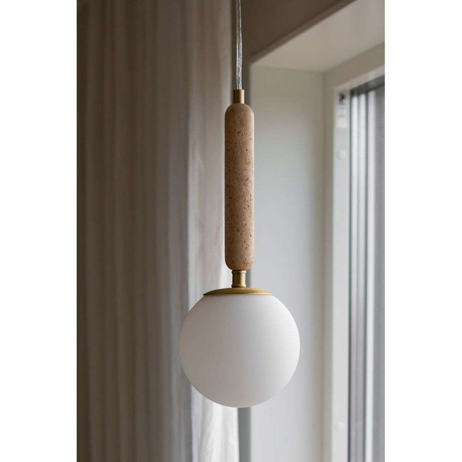 Globen Lighting Pendelleuchte Torrano Ø 15 cm Travertin Globen Lighting Pendelleuchte Torrano Ø 15 cm Travertin