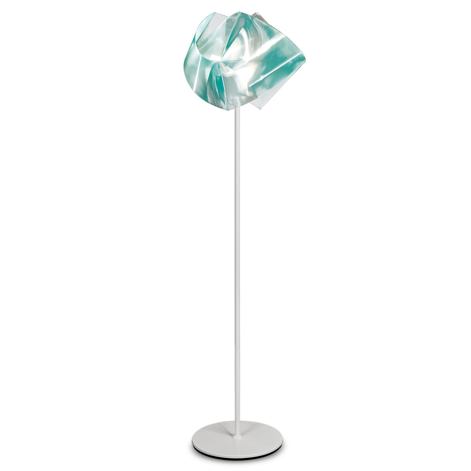 Slamp Emerald-green Gemmy Prism floor lamp, for Living / Dining Room, Lentiflex®, metal, E27, 75 W, energy efficiency: A++, H: 170 cm