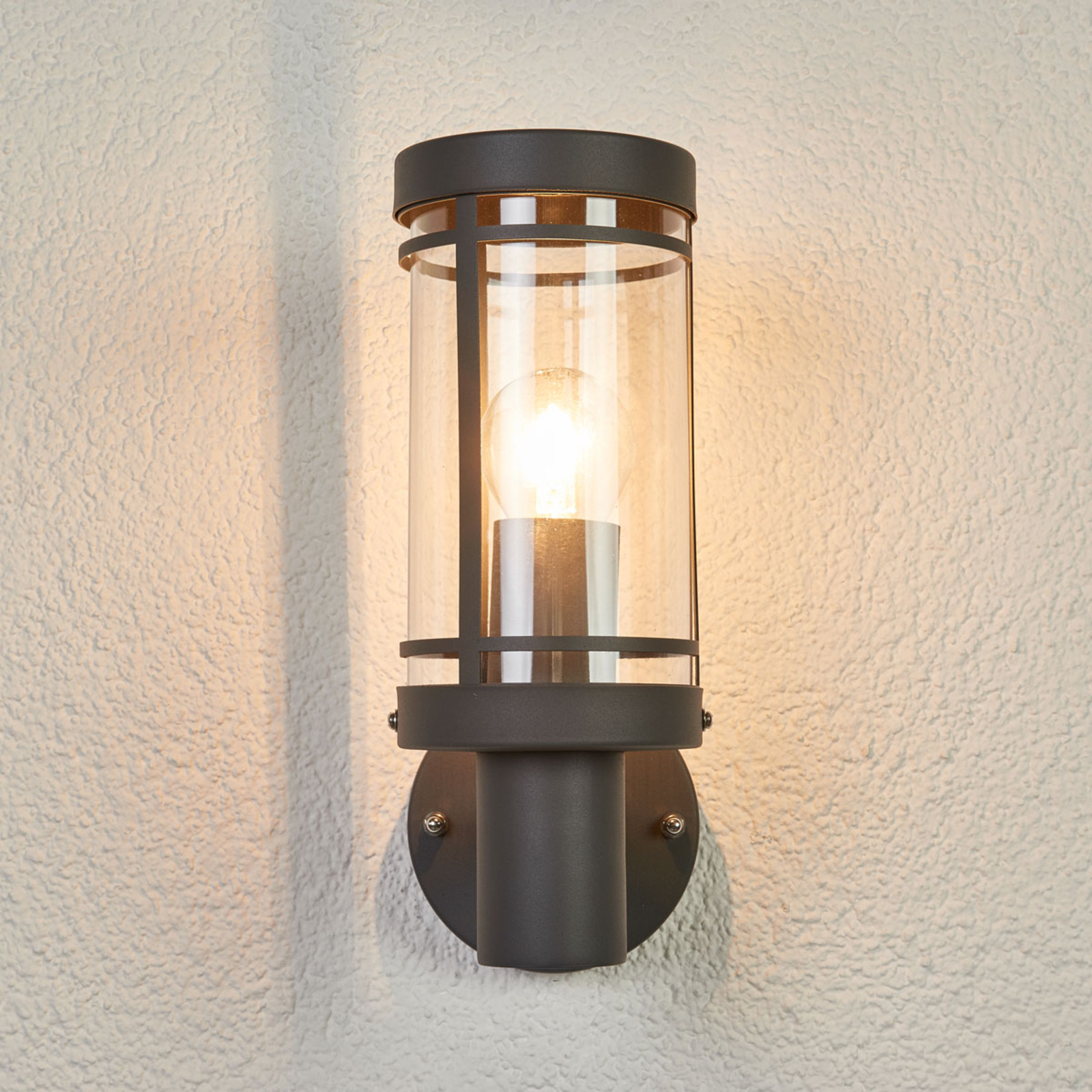 Attractive outdoor wall lamp Djori in dark grey