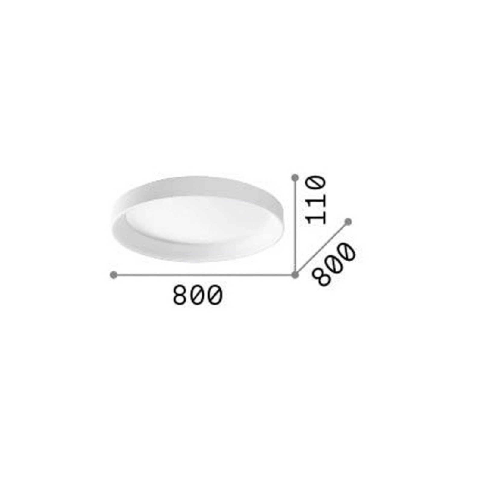 Ideal Lux Plafonieră cu LED Ziggy alb Ø 80 cm metal