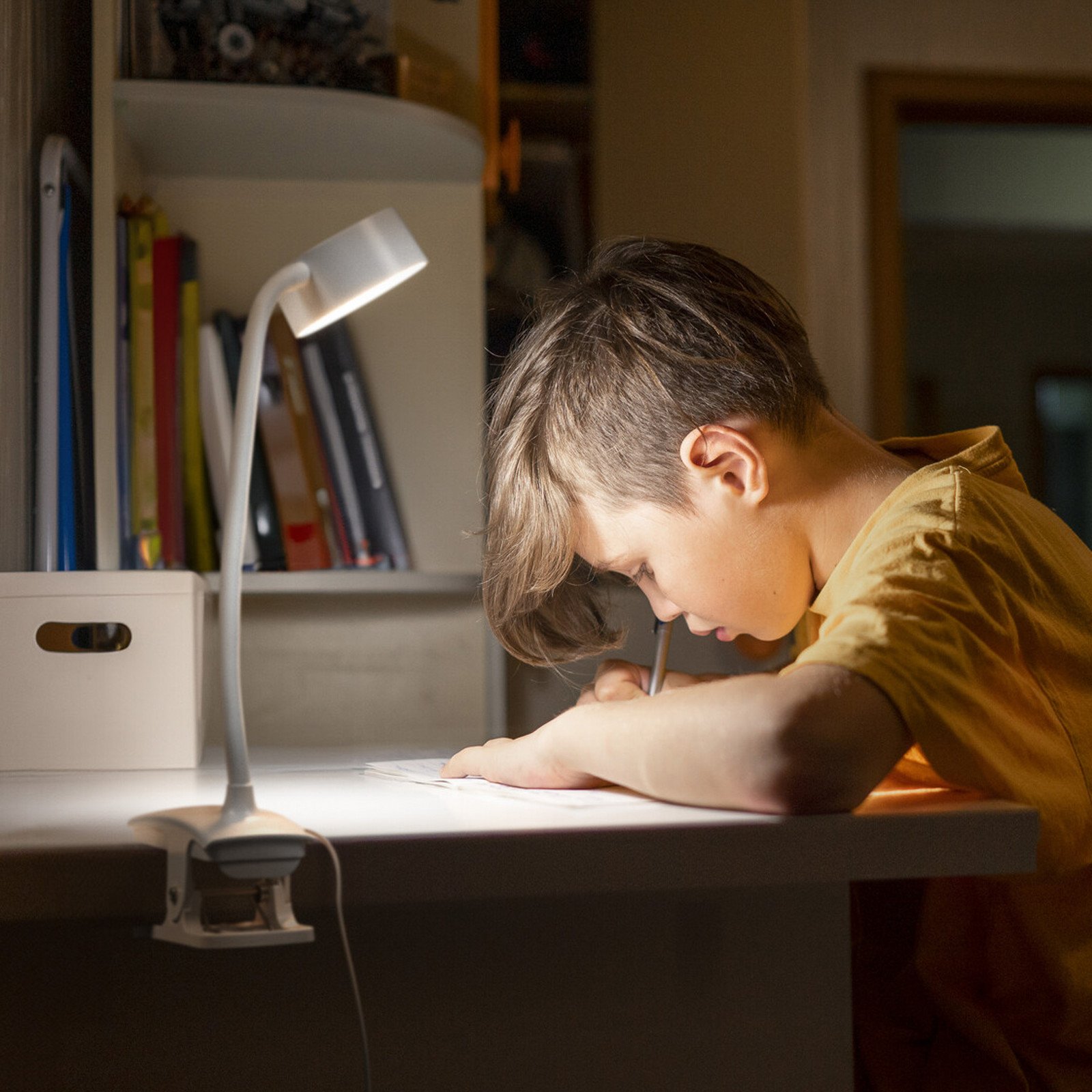 Lampa cu clemă LED OSRAM Office Line Cylinder albă CCT dimabil - Studiu / Birou - Modern - Plastic