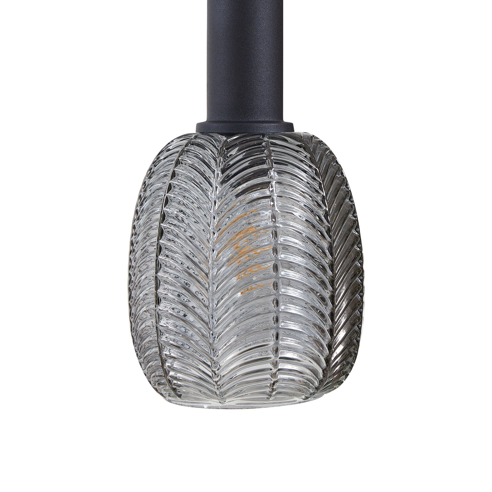 Lindby suspension Tolli, gris/noir, verre, 6 lampes