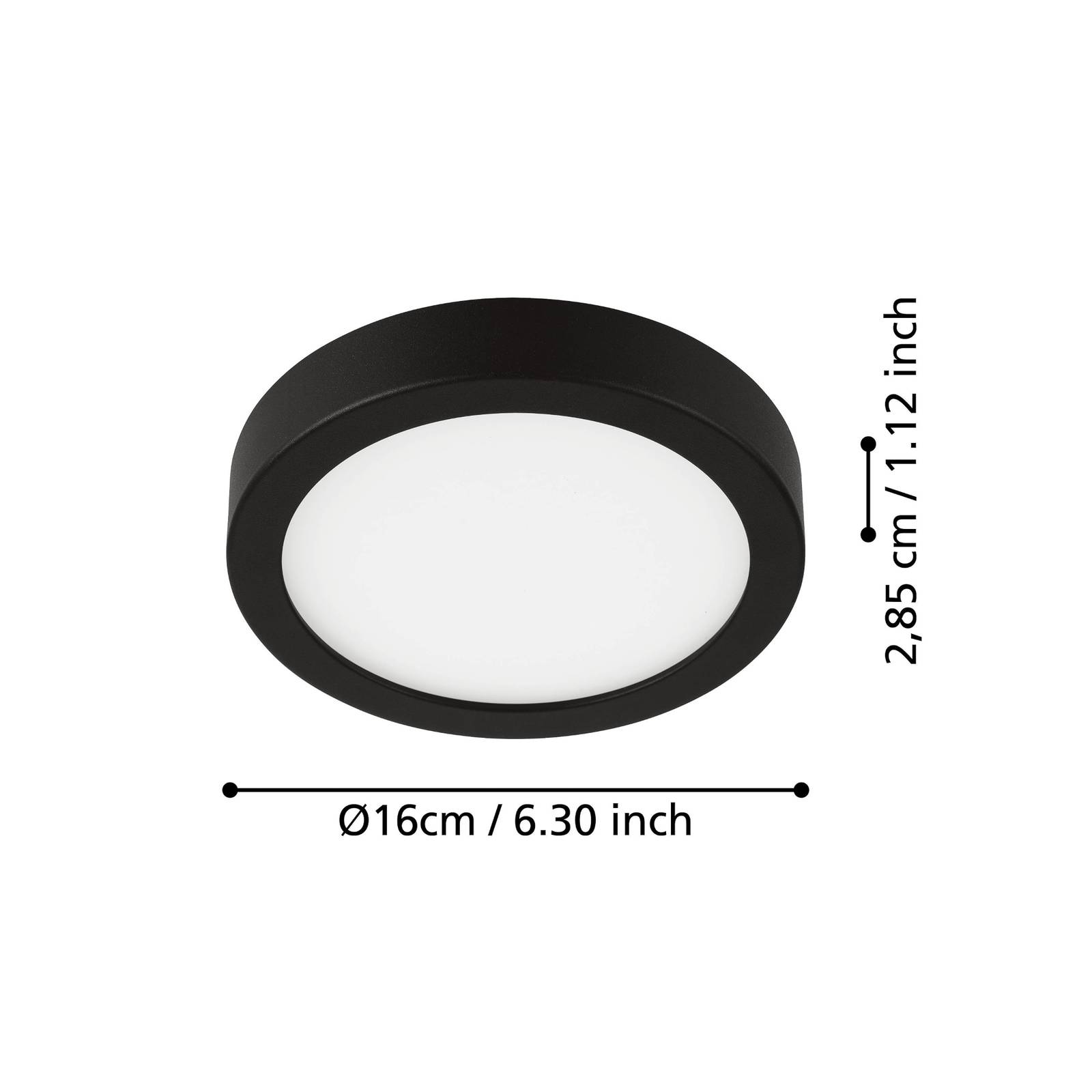 Lampa sufitowa LED Fueva 5 IP44 3000K czarna Ø16cm