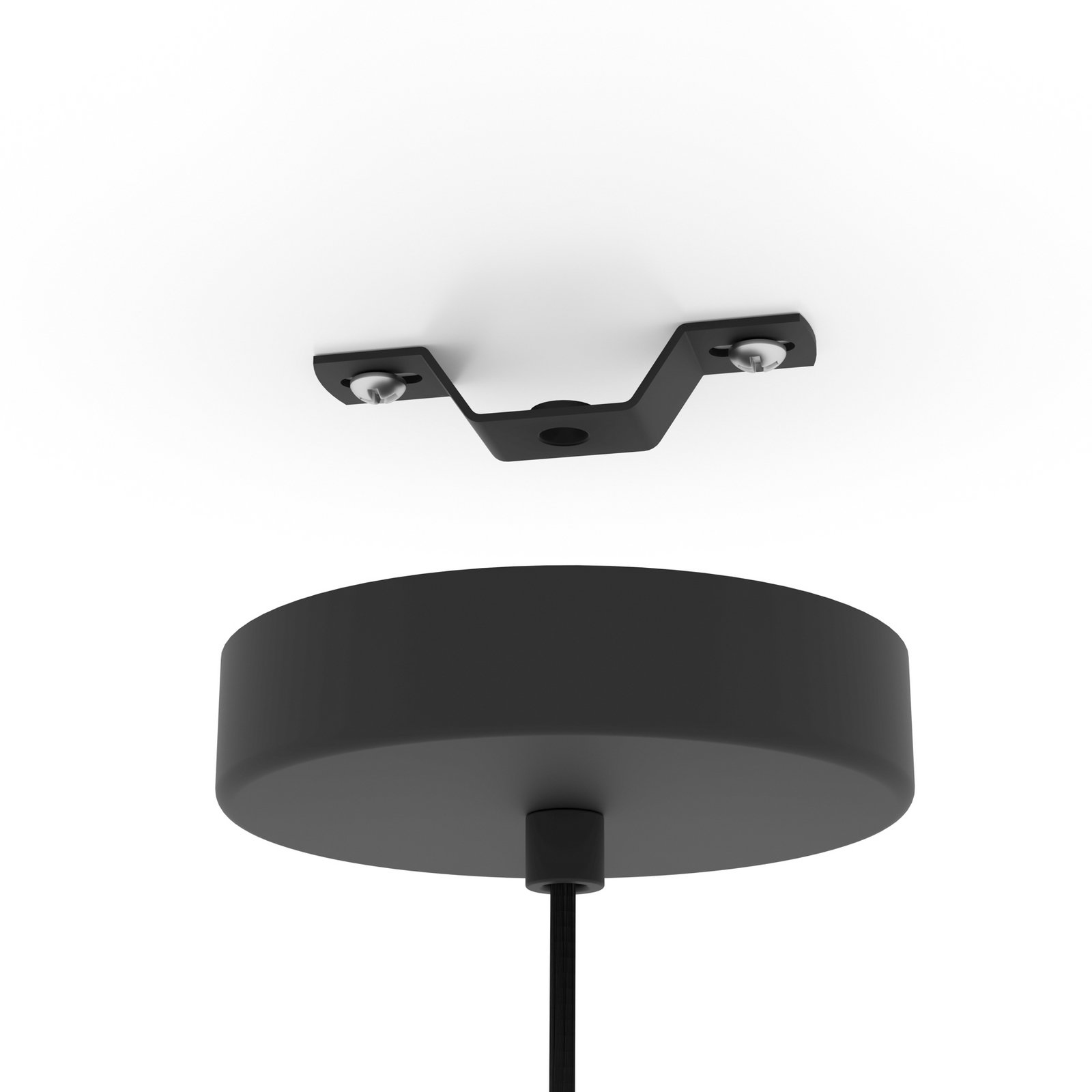 Hängeleuchte Pozueta 1, einflammig, schwarz/braun