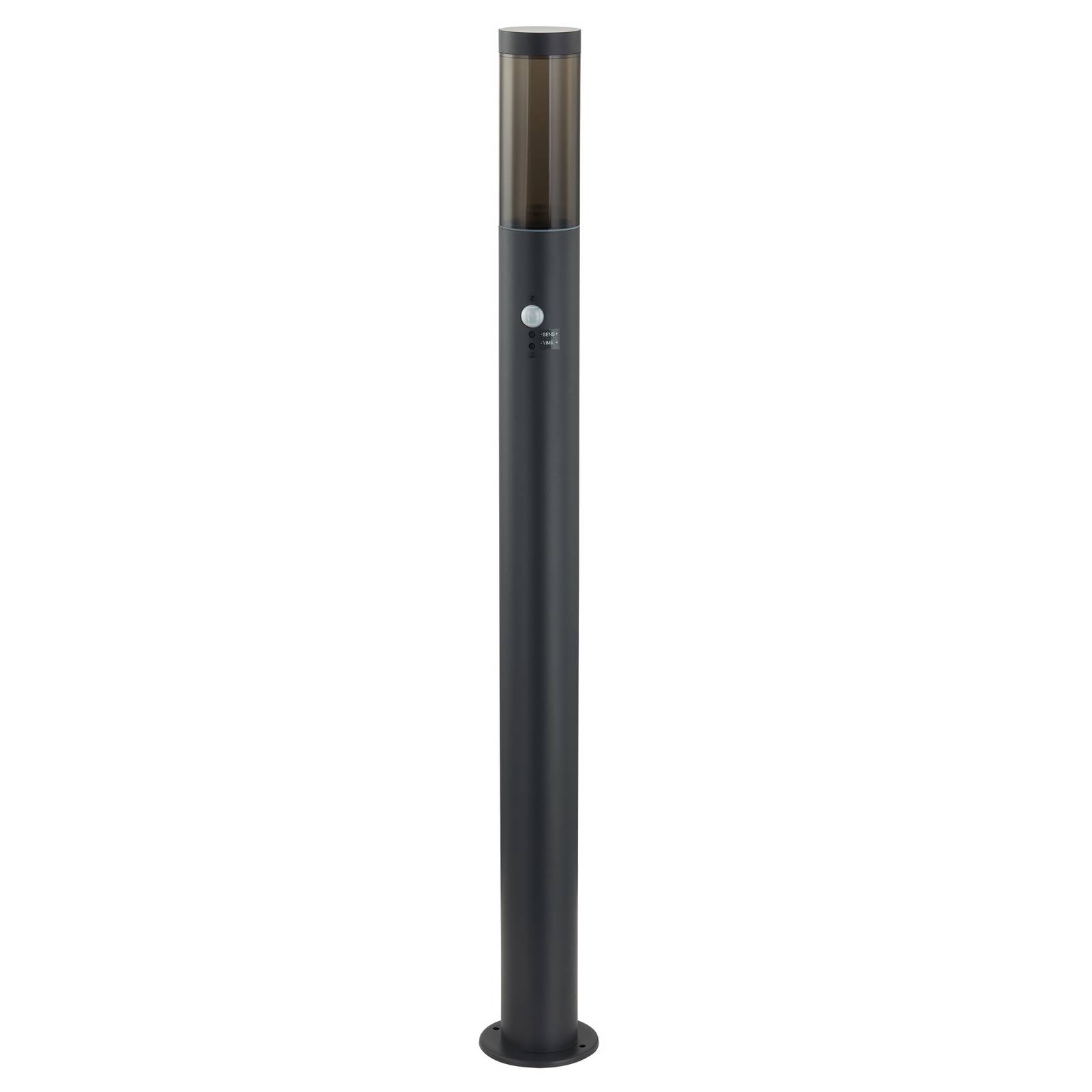 Lindby Wegelampe Statius, anthrazit, Eisen, 100 cm, Sensor