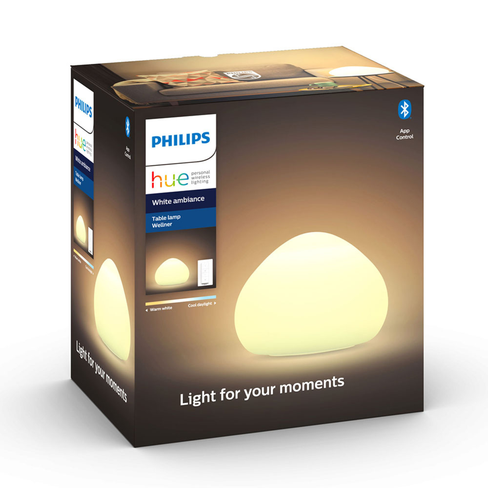 philips hue white ambiance wellner dimmable led smart table lamp