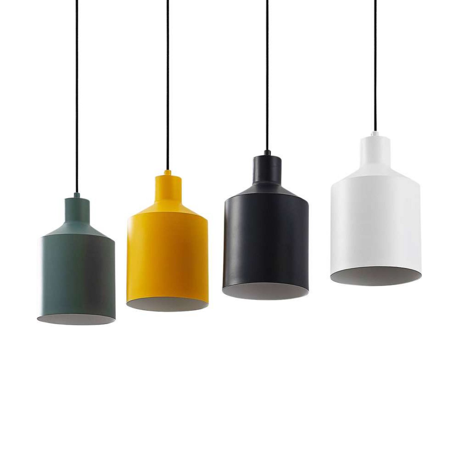 Tirane Lustră Pendul Black/White/Green/Yellow - Lindby