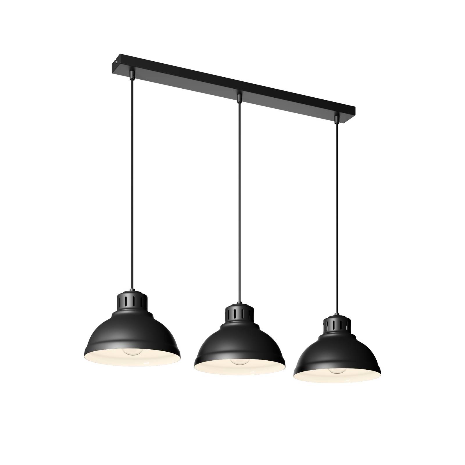 Euluna Suspension Sven à 3 lampes noire