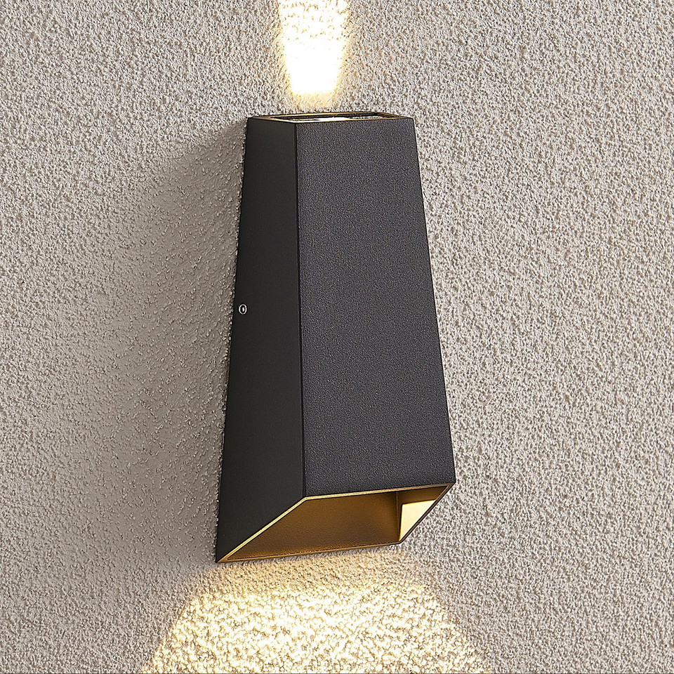 Lucande Dagur LED Up/Down Utomhus Vägglampa, svart från Lucande