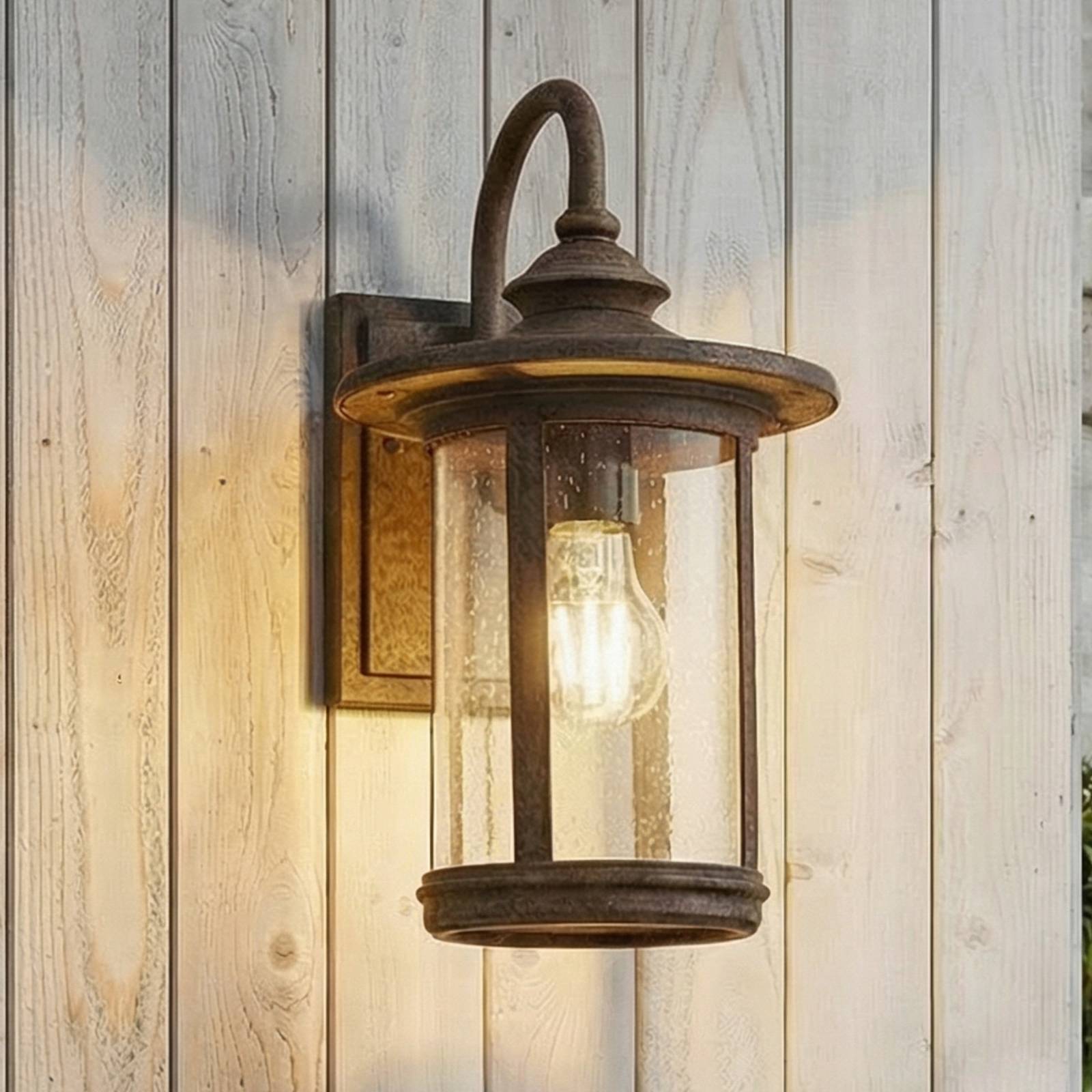 Applique d'extérieur Lindby Zayn, couleur rouille, verre, IP23