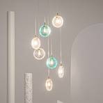 Maytoni suspension Frozen, à 7 lampes, multicolore / laiton, verre