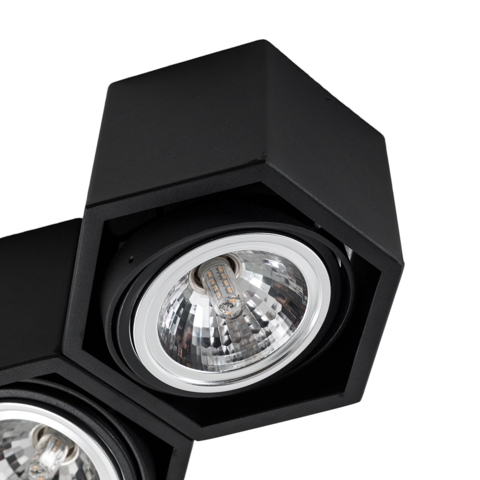 Plafón Elvas orientable 2 luces negro