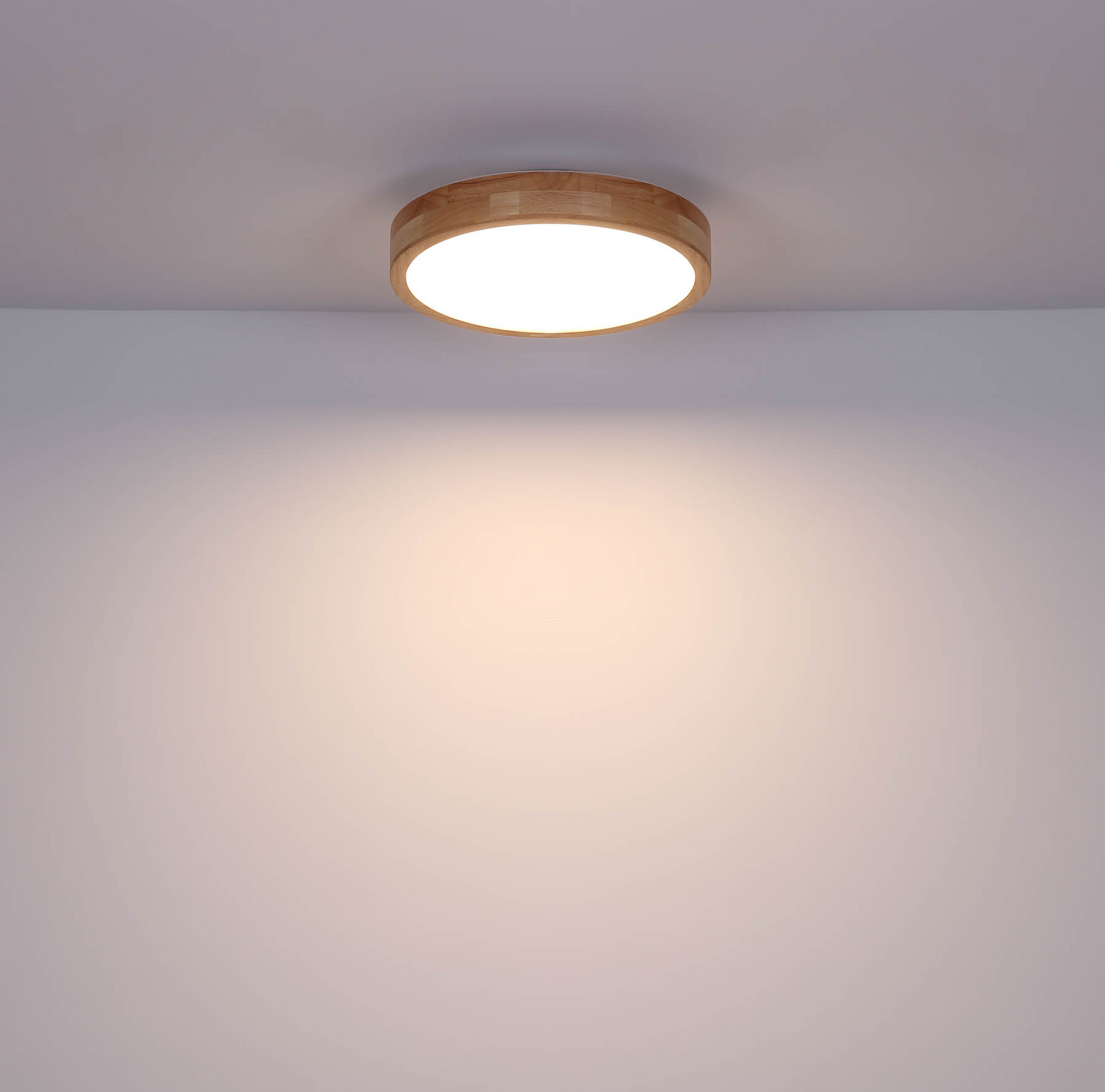 Rainer LED-taklampa, Ø 40 cm, träeffekt, metall, CCT