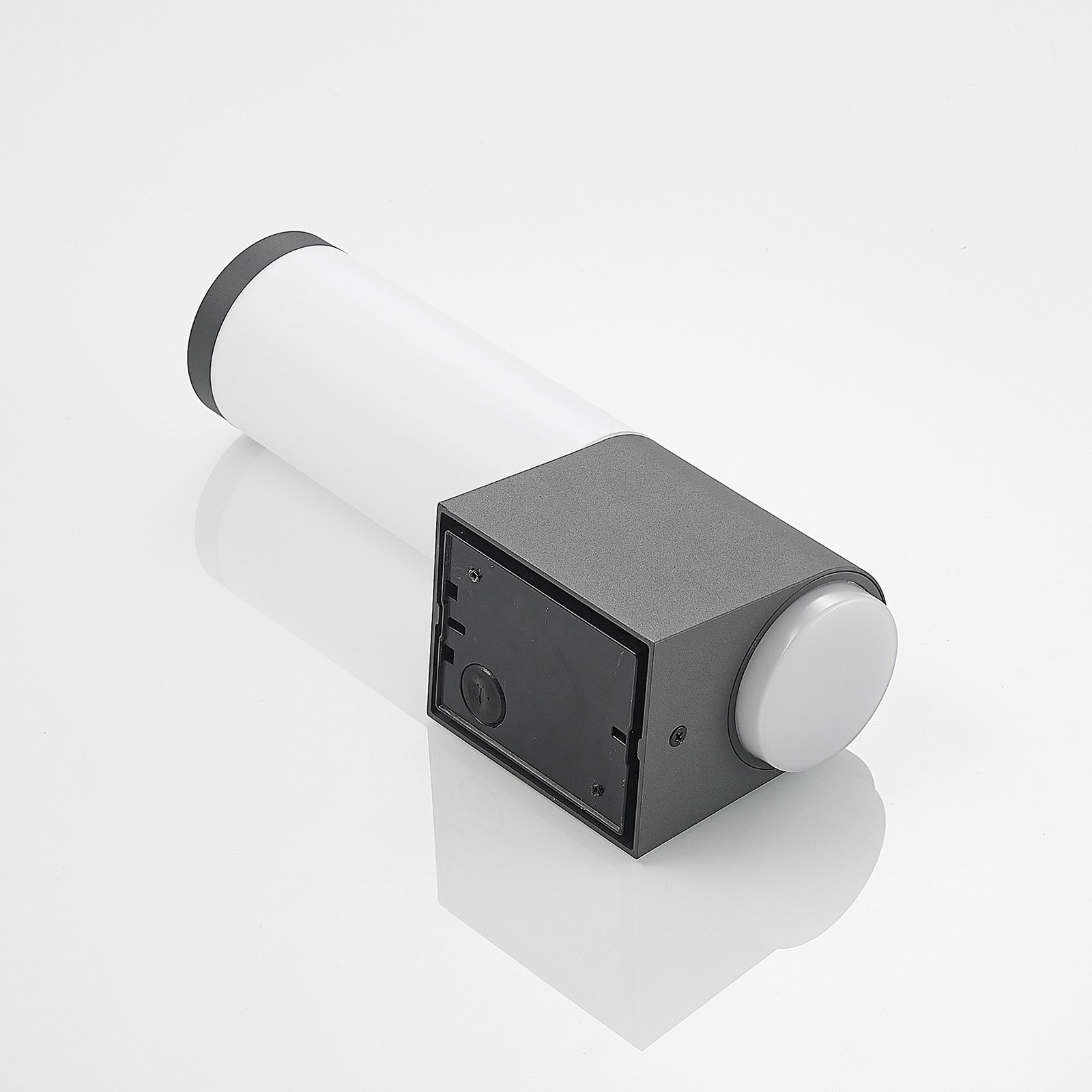 Okari Outdoor Wall Lamp w/Sensor Opal/Dark Grey - Lindby