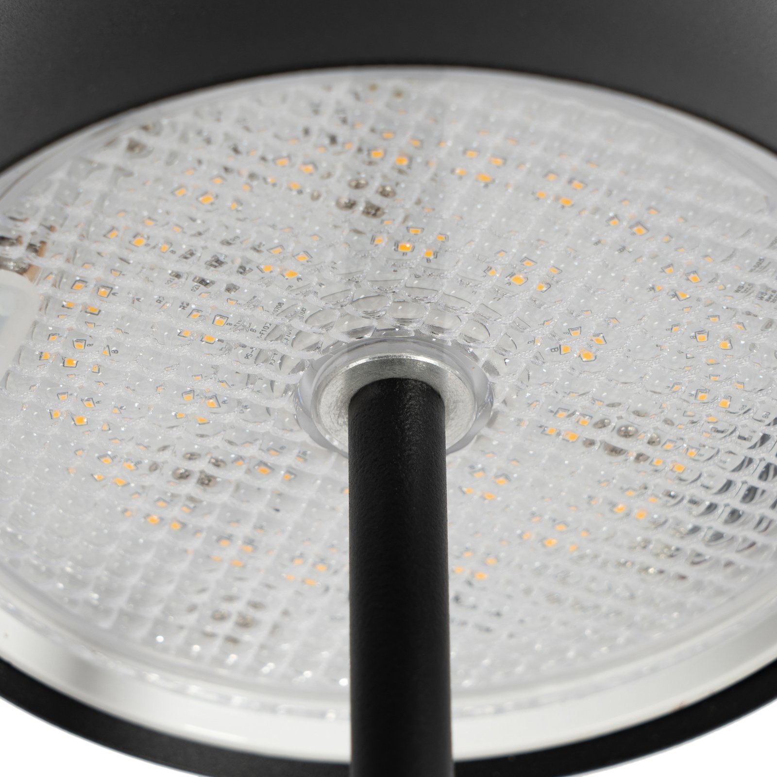 Lindby LED genopladelig bordlampe Janea, kube, sort, metal