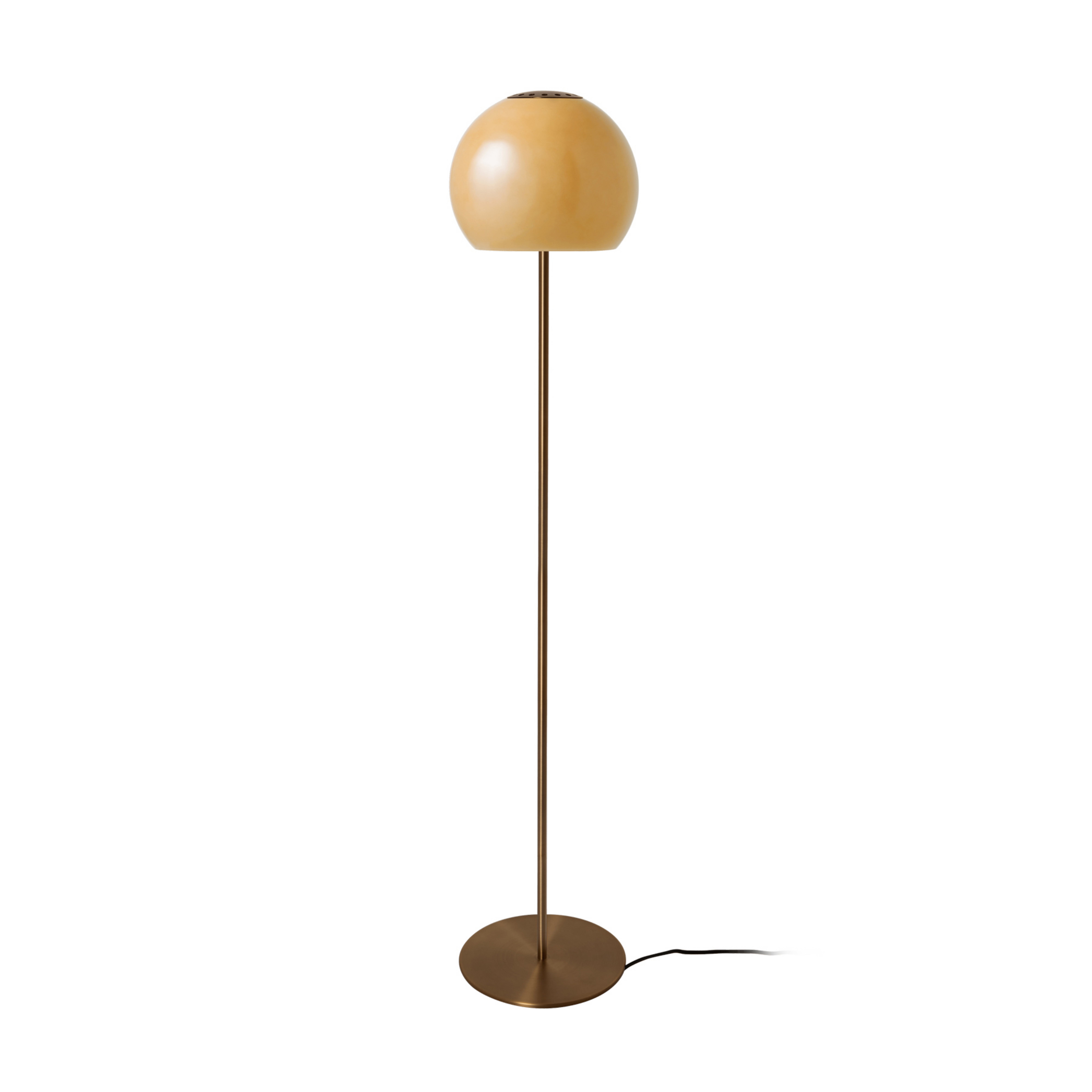 Ball Glass floor lamp, amber, glass, 130 cm, E27 - FRANDSEN