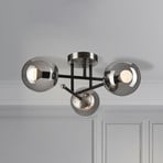 Deckenleuchte Malena, Ø 19 cm, rauchgrau, Glas/Metall 3-flg.