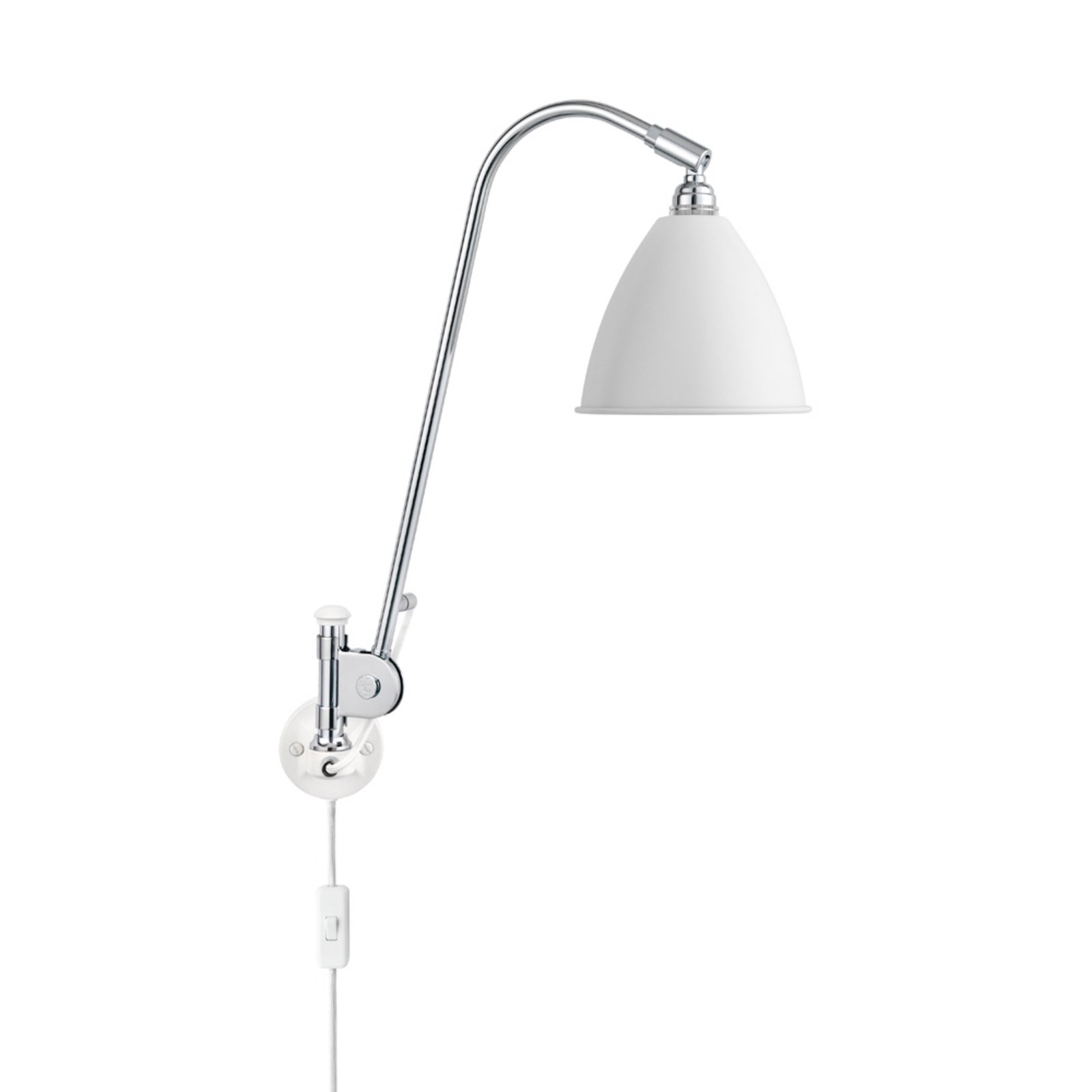 Bestlite BL6 Wall Lamp ø16 Chrome/Matte White - GUBI