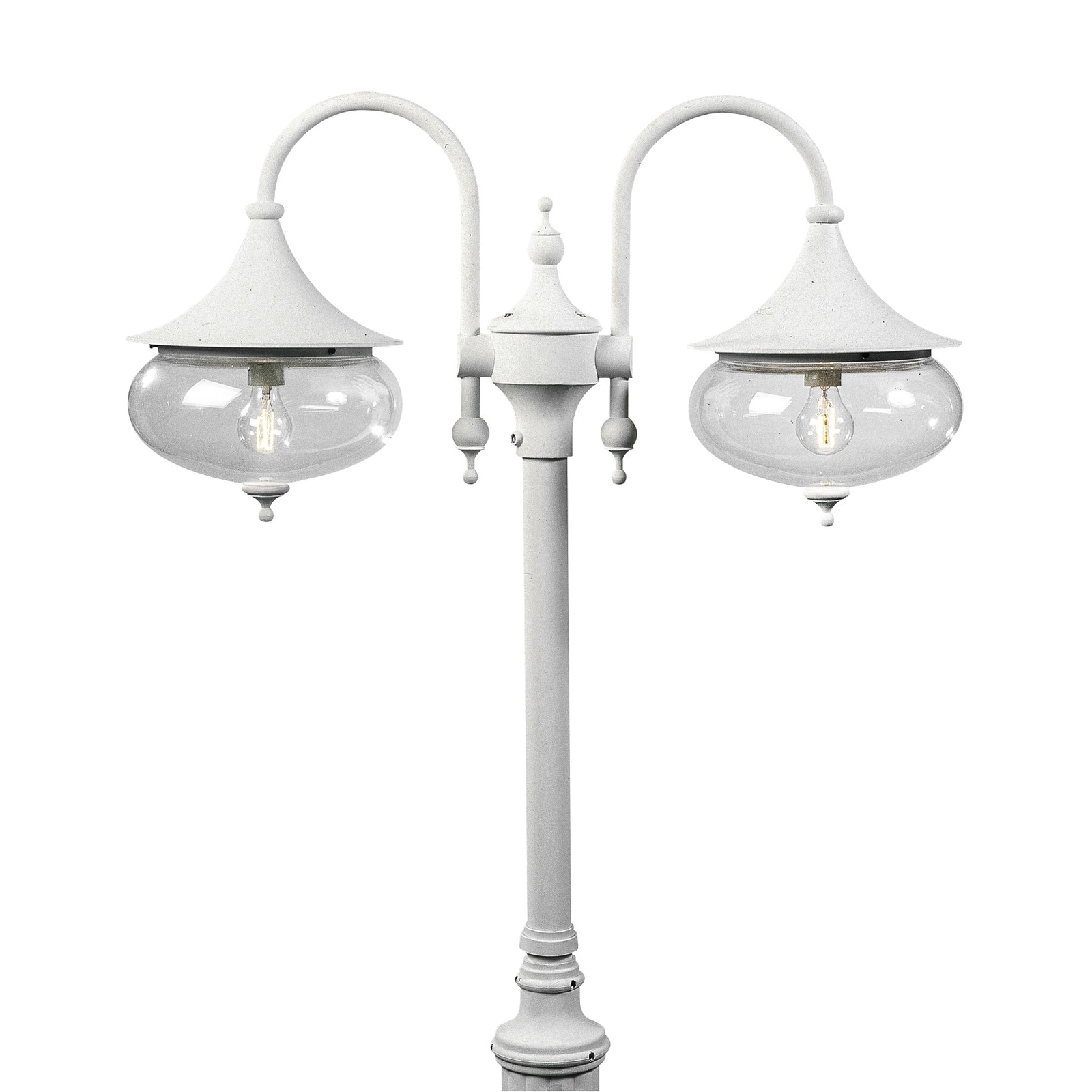 2-bulb Libra lamp post white