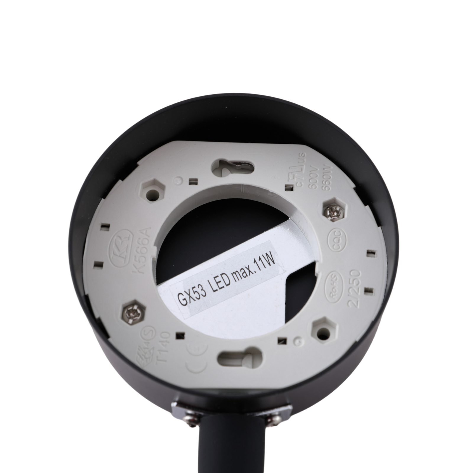 Lindby screw clamp luminaire Jyla, black, lens, 3000K, GX53