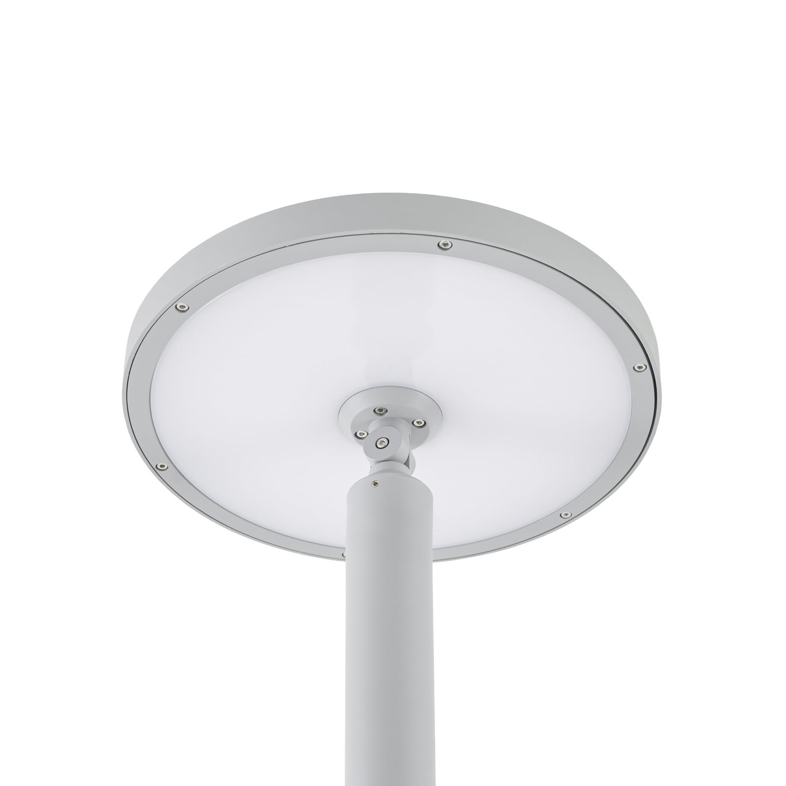 Lampa zewnętrzna LED Lucande Akito, szara, wysokość 260 cm, IP54