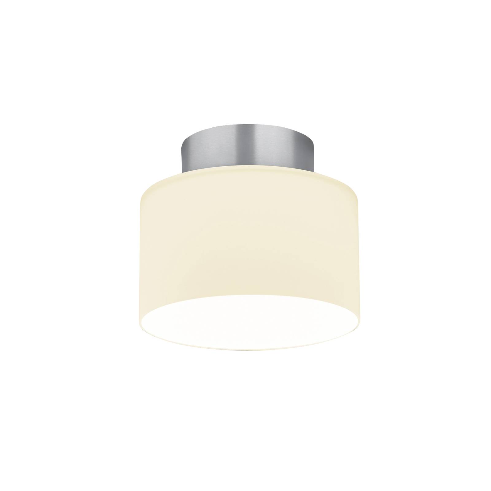 BANKAMP Grand Opal ceiling light aluminium Ø 20 cm, for Living / Dining Room, aluminium, glass, 16 W, H: 17 cm