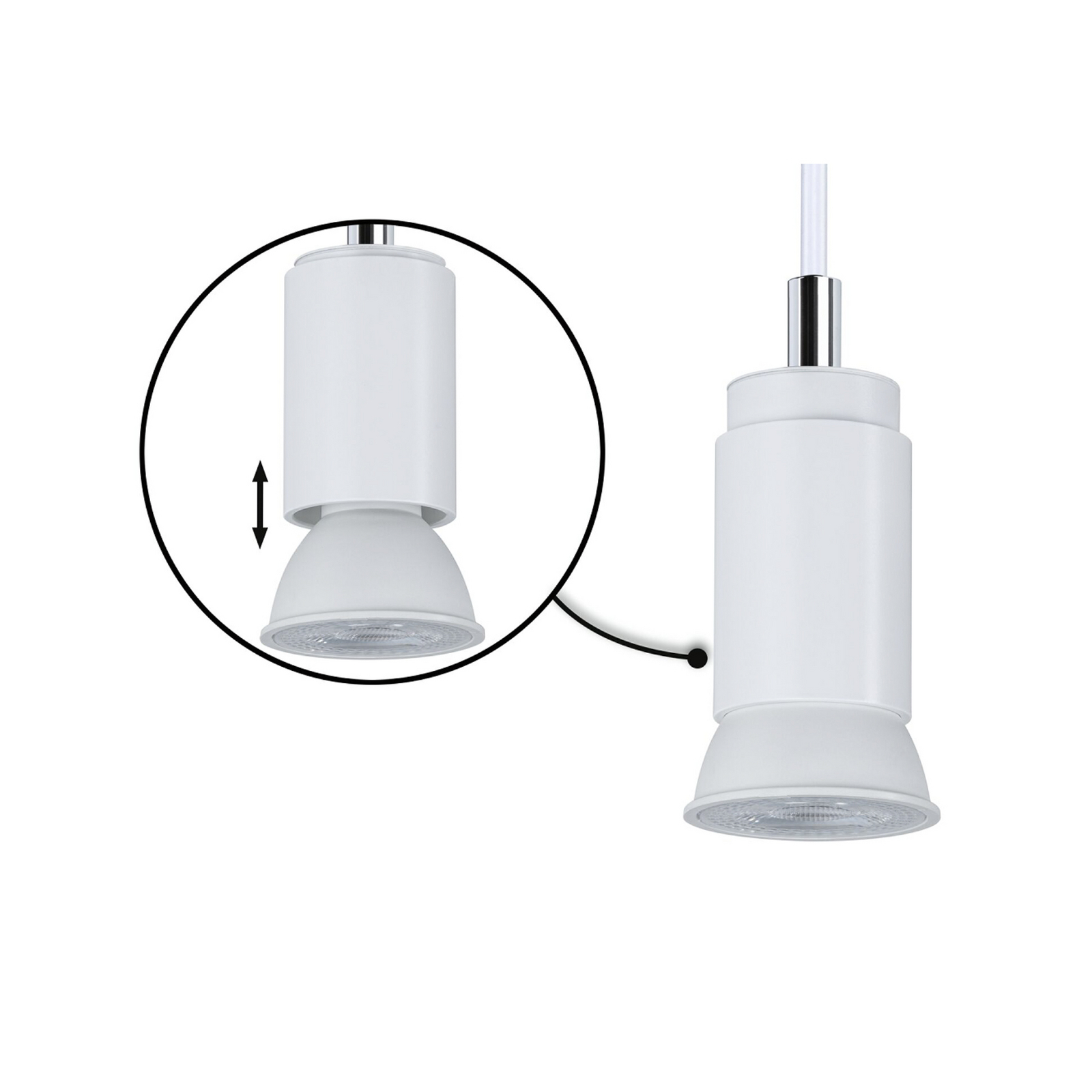 Paulmann URail Hängeleuchte Runa, signalweiß, GU10