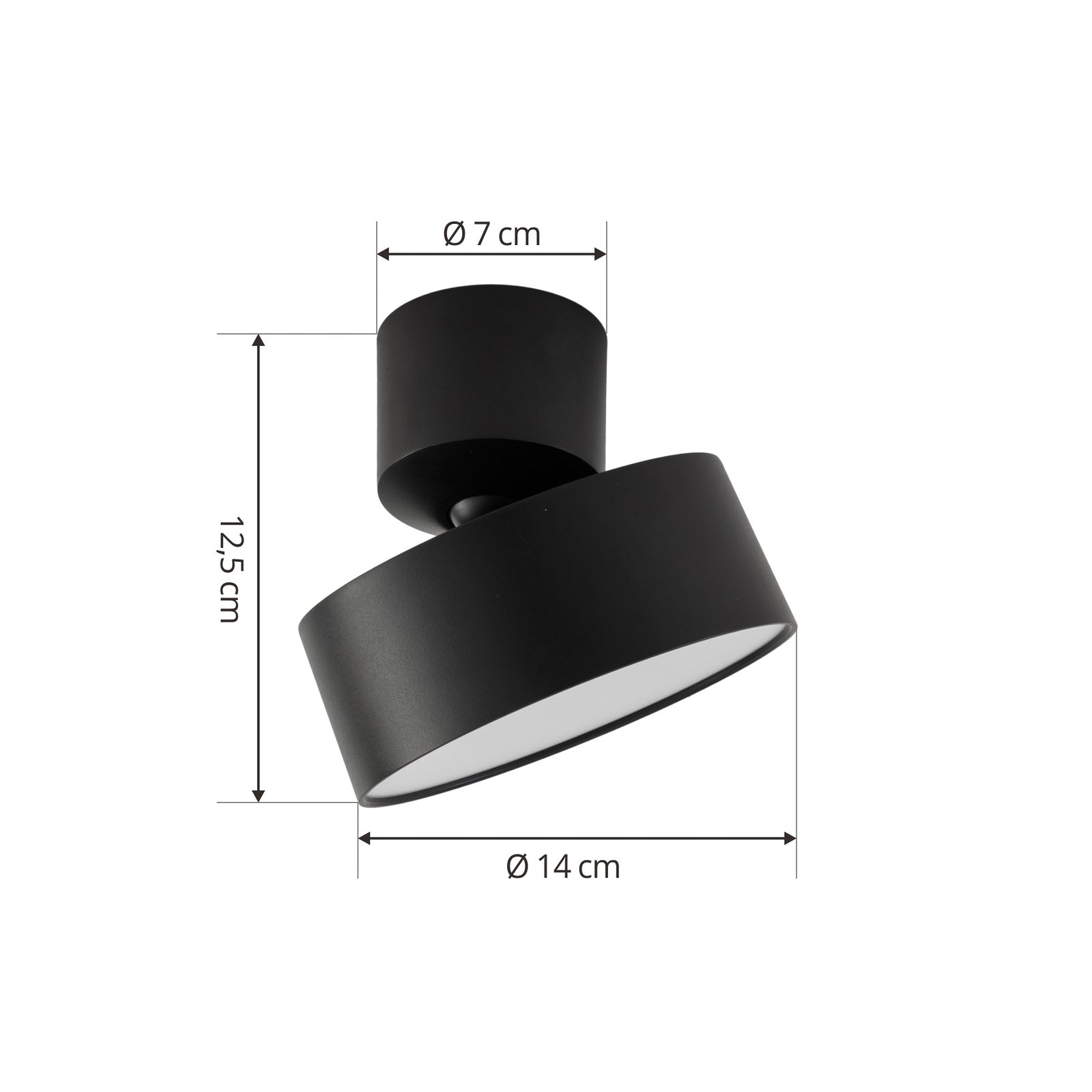 Lindby LED spotlight Nivoria, black, set of 2, swivelling