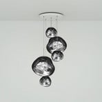 Lampada a sospensione Melt Large Round, cromata, a 5 luci - Tom Dixon