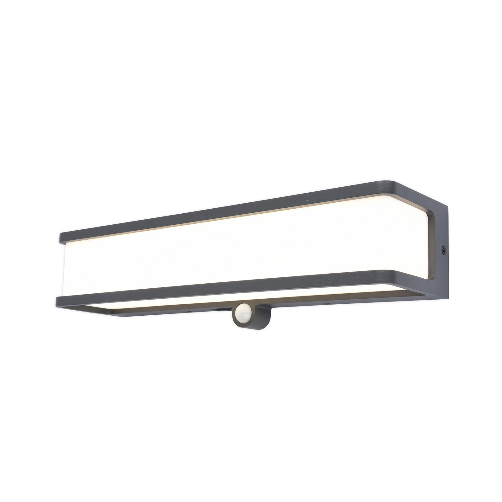 LED solar wall light Doblo with sensor, width 35cm