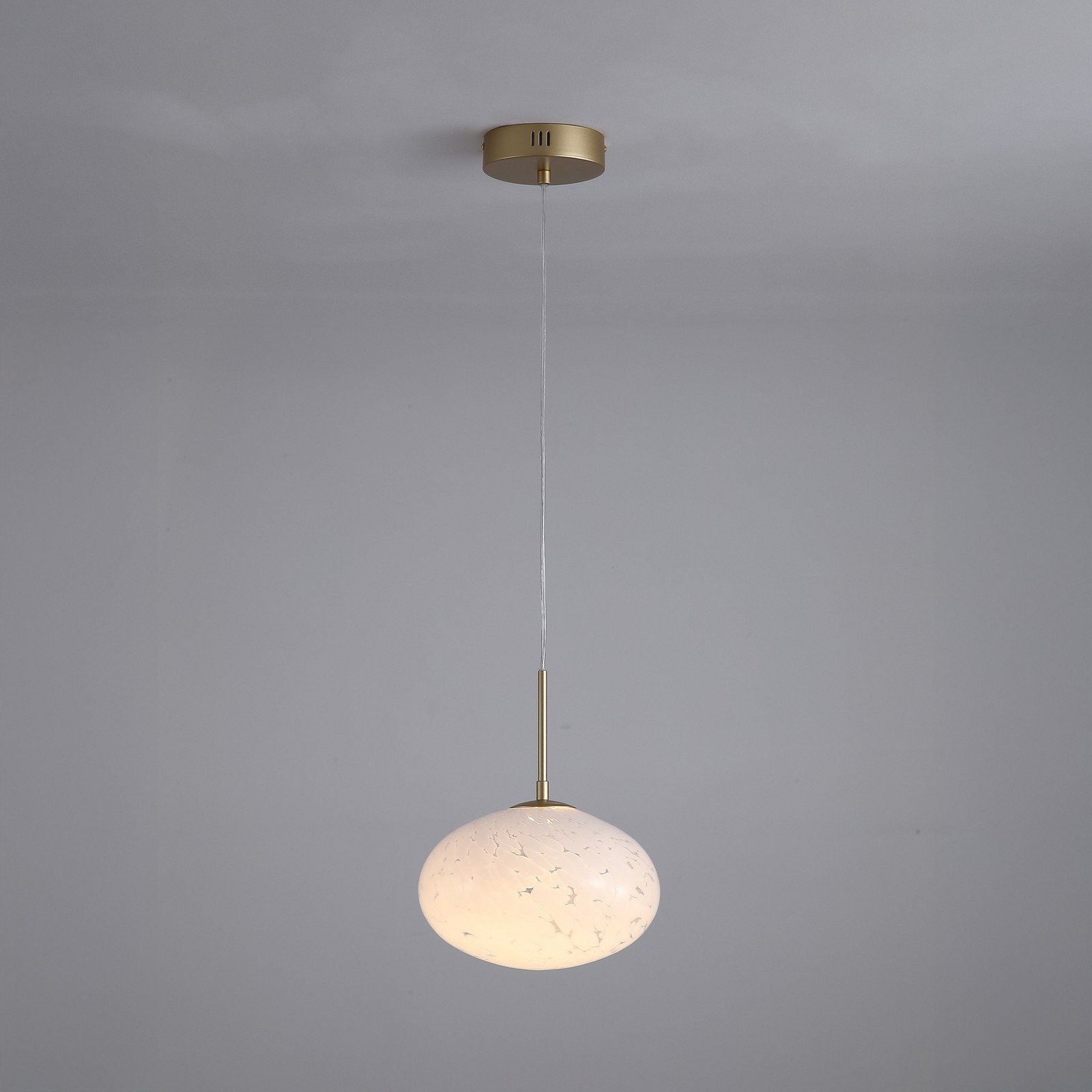 Searchlight Lampă suspendată LED Confetti Ø 25 cm auriu/alb sticlă - Camera de zi / sufragerie - Modern - alb auriu