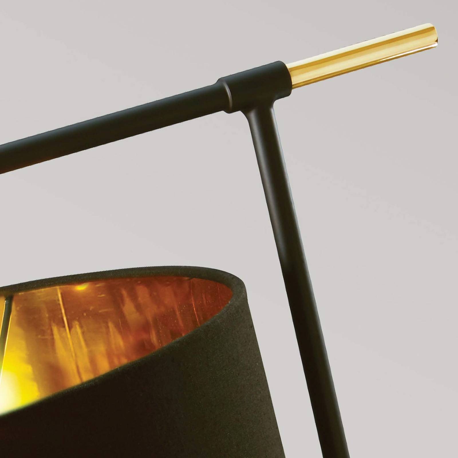 Balance asztali lámpa, fekete/réz, fekete ernyővel