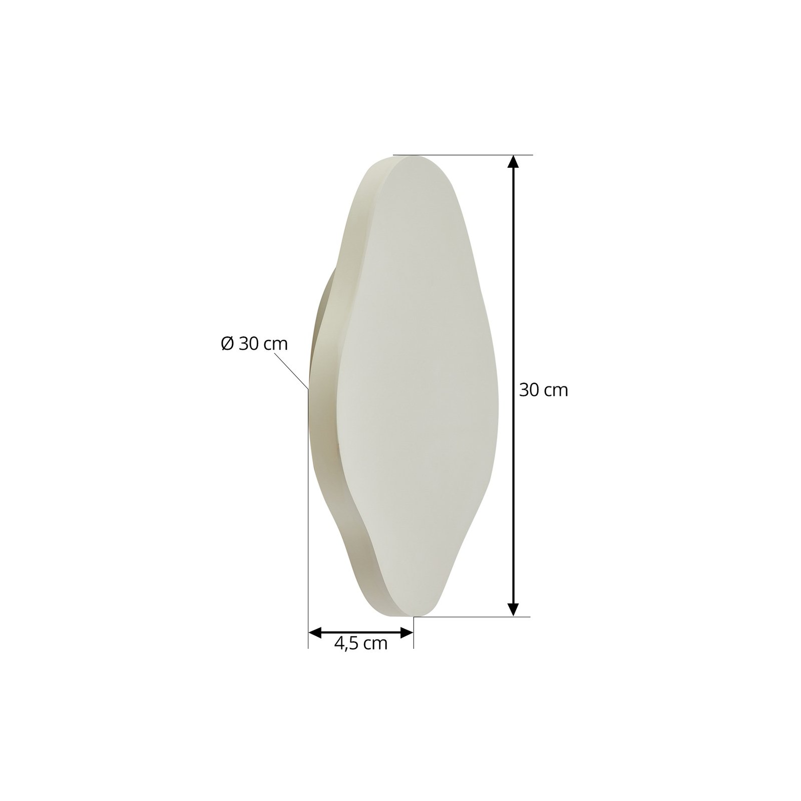 Lindby LED-Wandleuchte Nielson, beige, Gips, 30 cm hoch