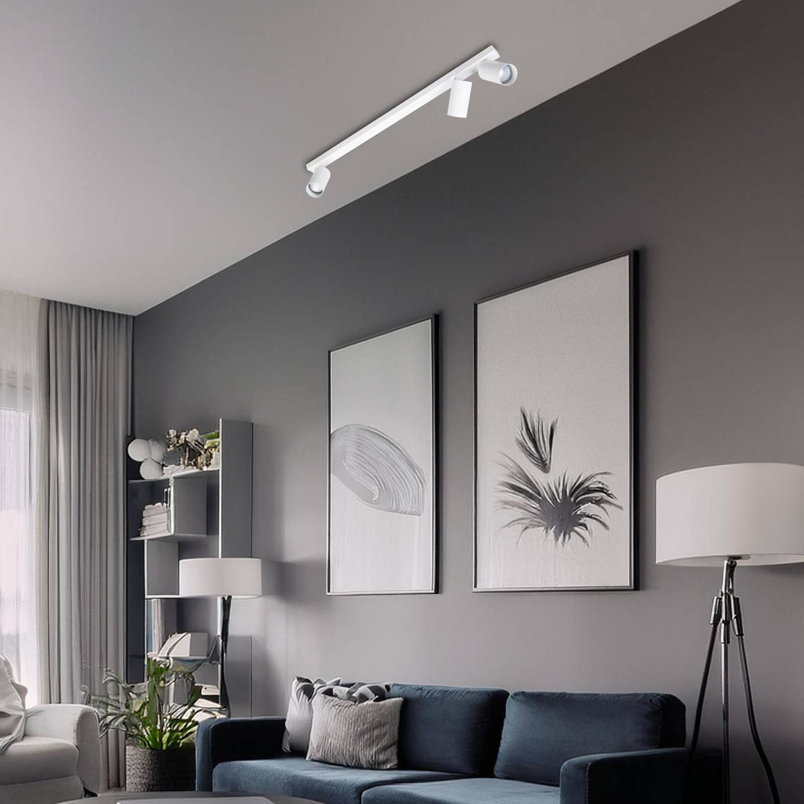 Deckenspot Hero, weiß, 3-flammig, 70 cm, Metall, GU10 günstig online kaufen