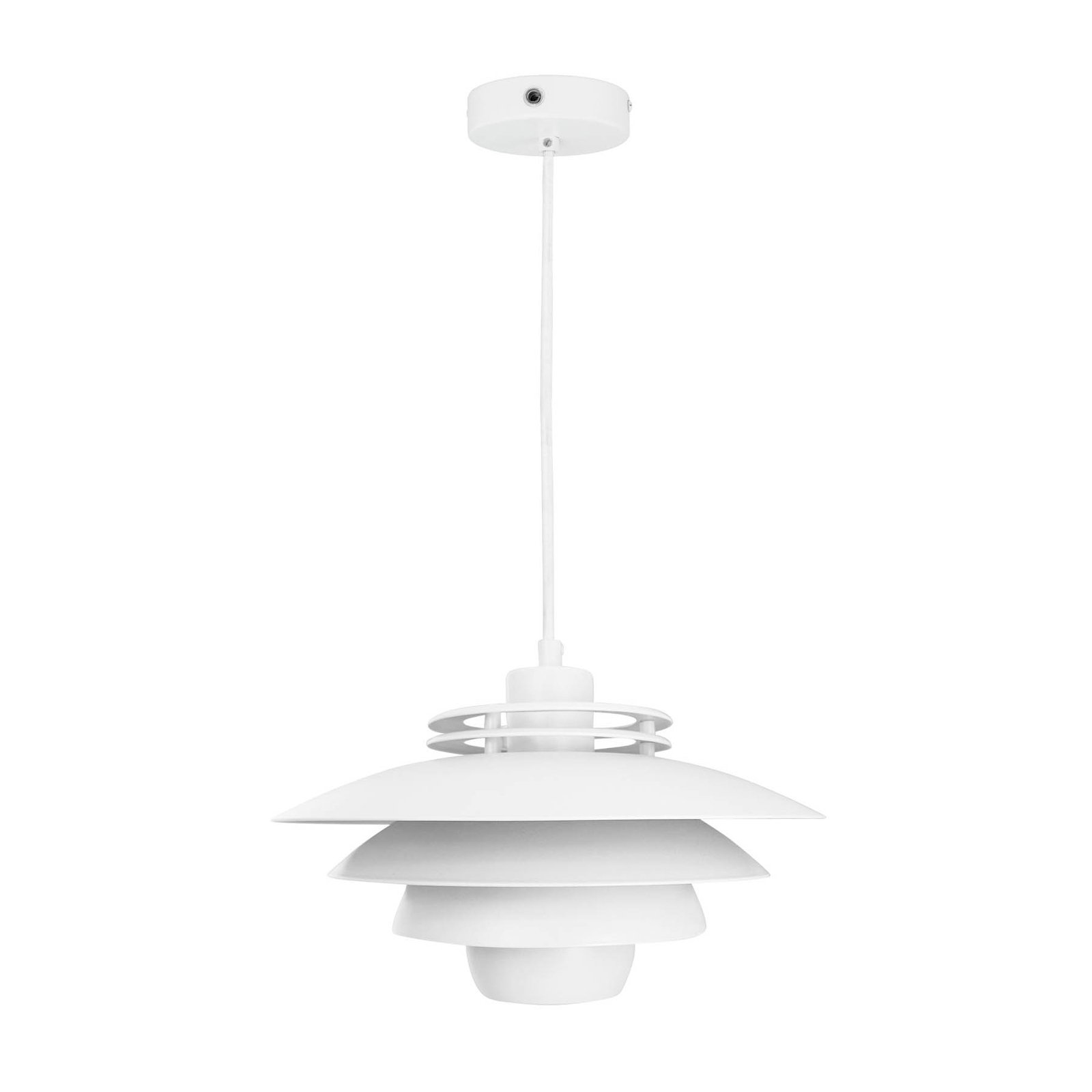 Lampa wisząca Dyberg Larsen Ejka mini, biała, Ø 30 cm, metal