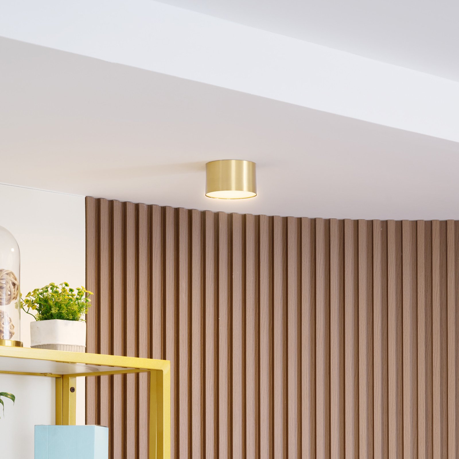 Lindby LED spot Nivoria, 11 x 6,5 cm, goudkleurig, aluminium