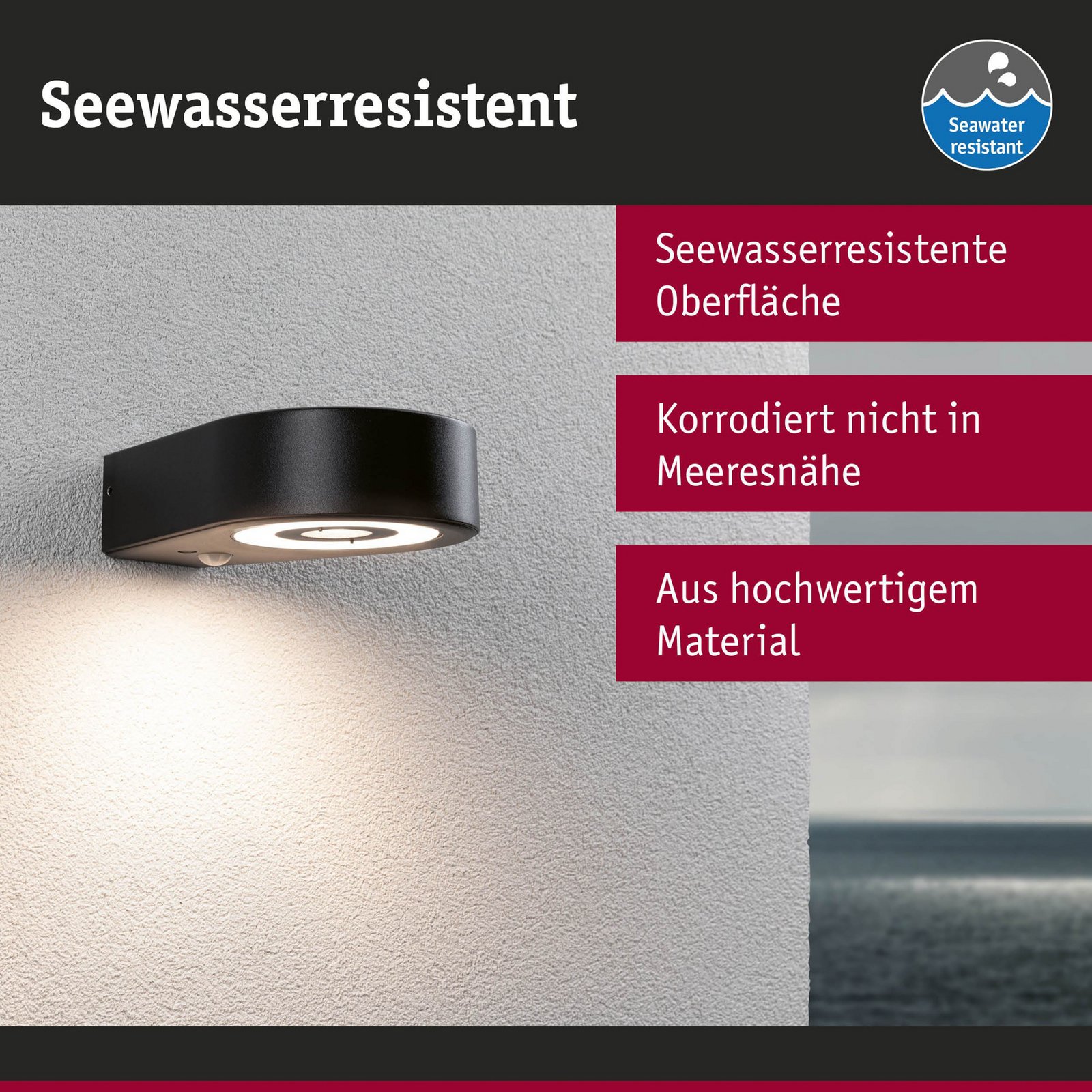 Silma Kültéri Fali Lámpa w/Sensor SWR Antracit - Paulmann