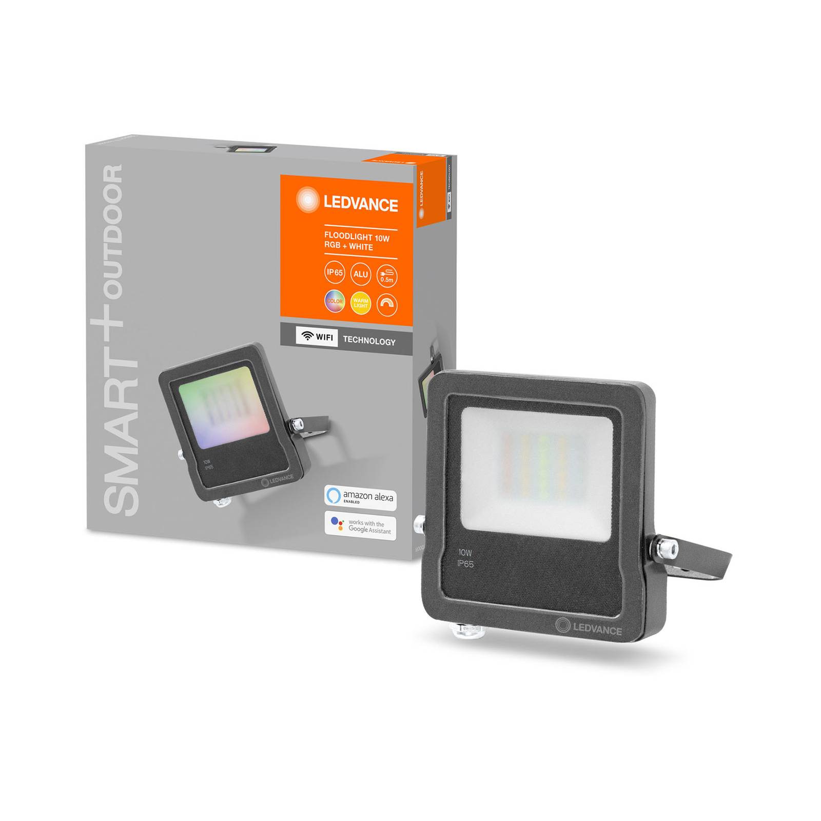 LEDVANCE SMART+ LEDVANCE SMART+ WiFi Floodlight, RGBW, šedá, 10W