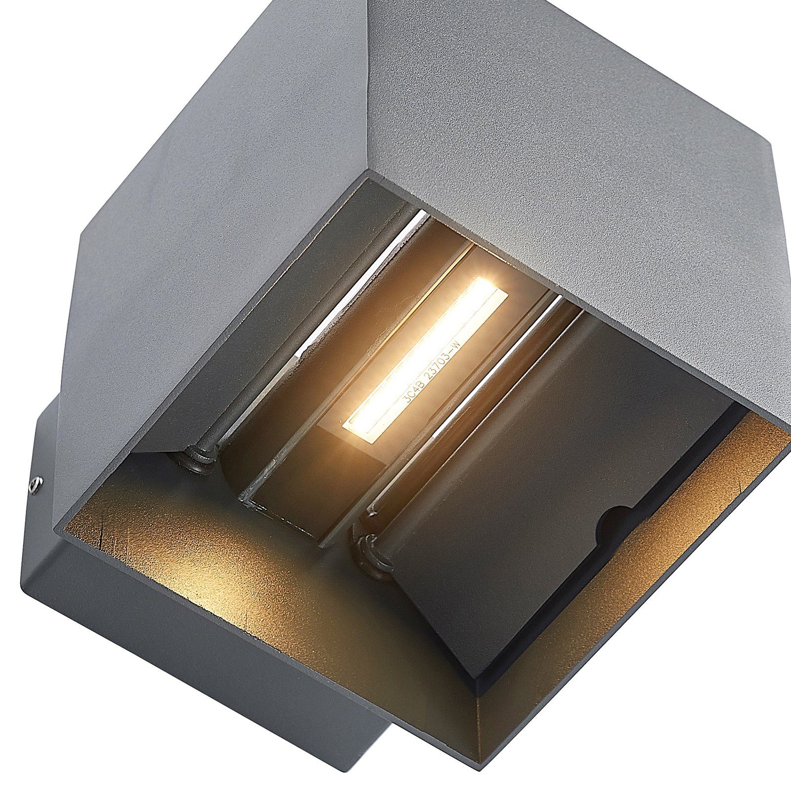 Lindby LED utendørs vegglampe Esani, antrasitt, aluminium