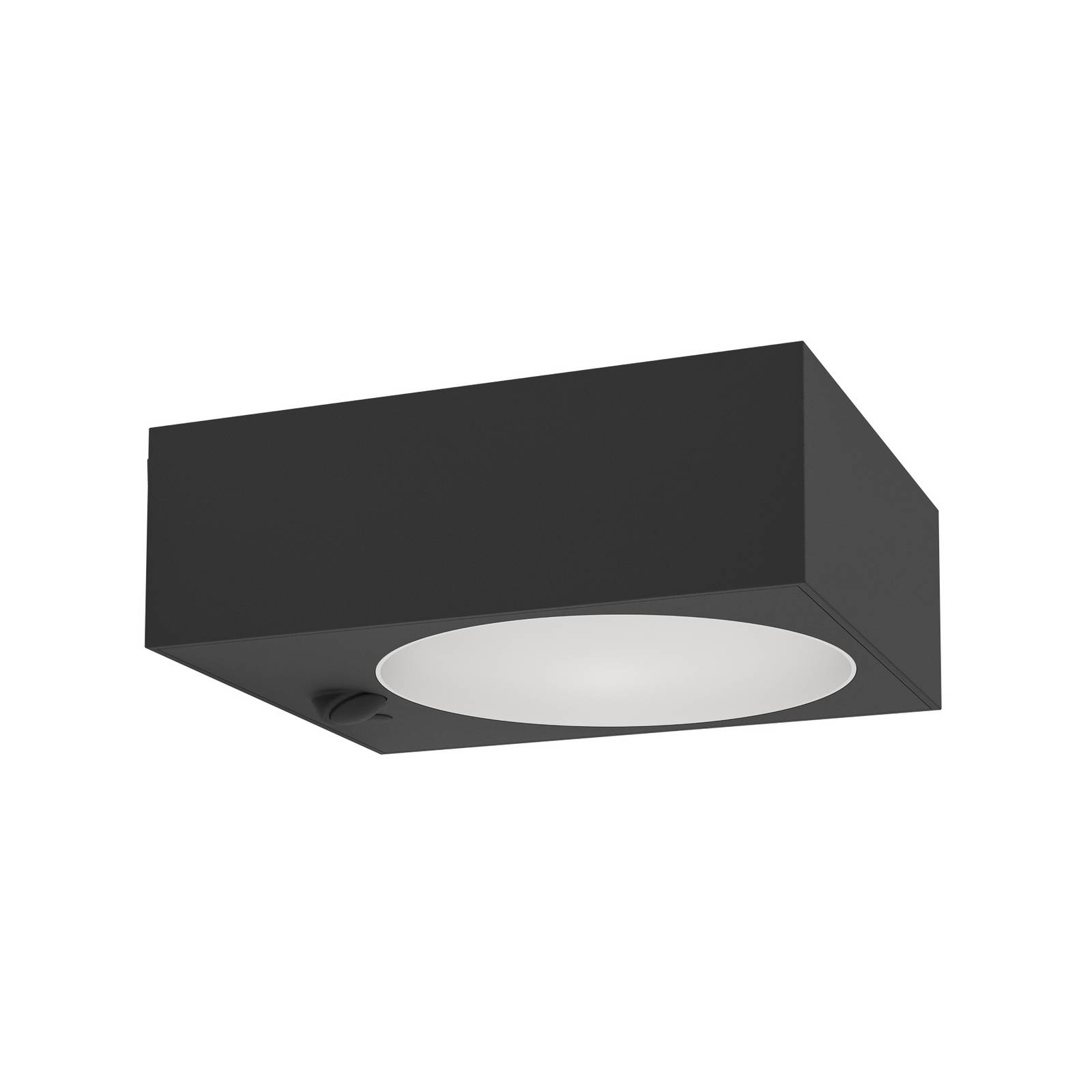 Solar-LED-Außenwandlampe Darfano, schwarz, Breite 14 cm