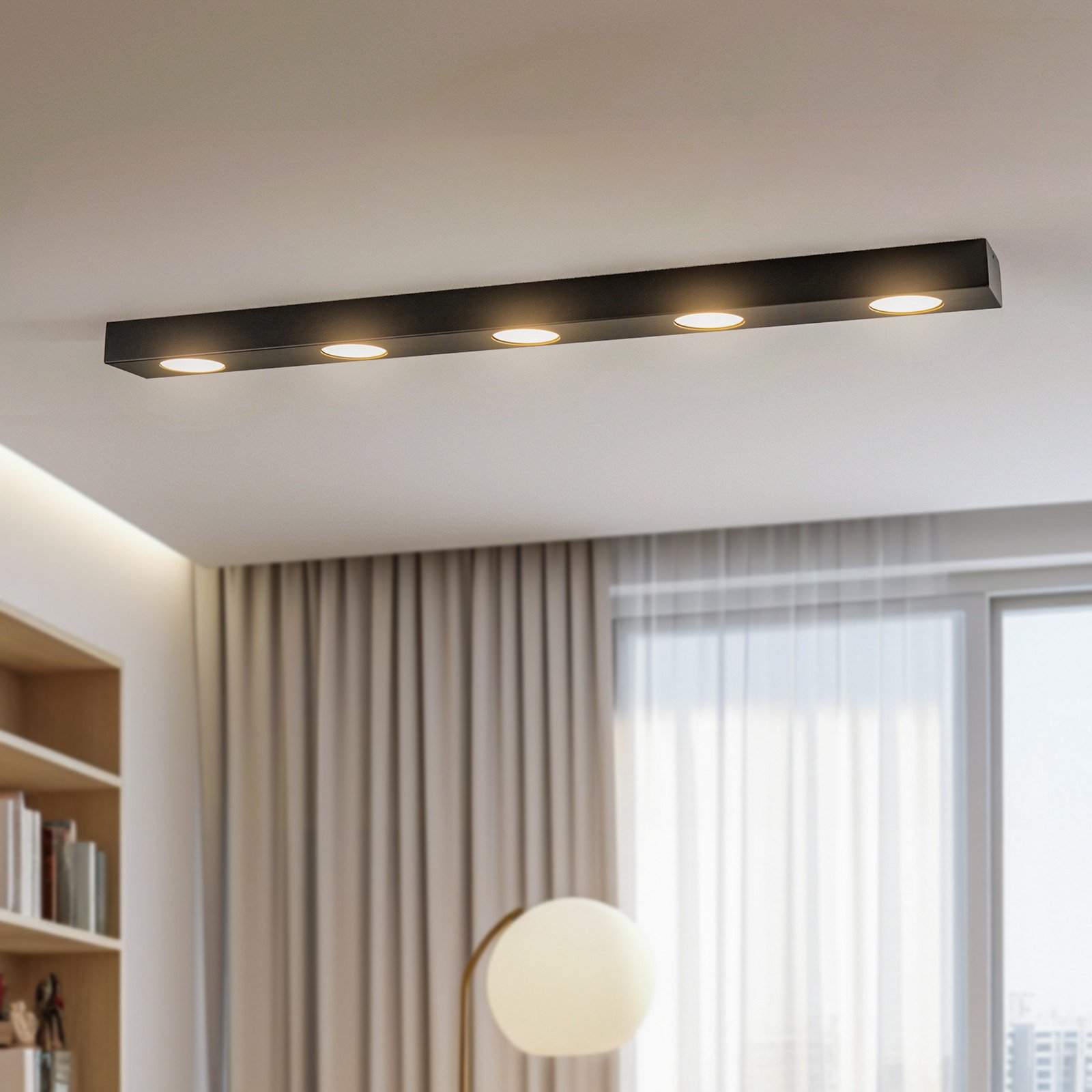 Eko-Light Plafonieră Alexander unghiulară 5 becuri - Camera de zi / sufragerie - negru - Metal