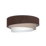 Plafoniera Trio, marrone/beige, Ø 60 cm, tessuto, E27 - Duolla