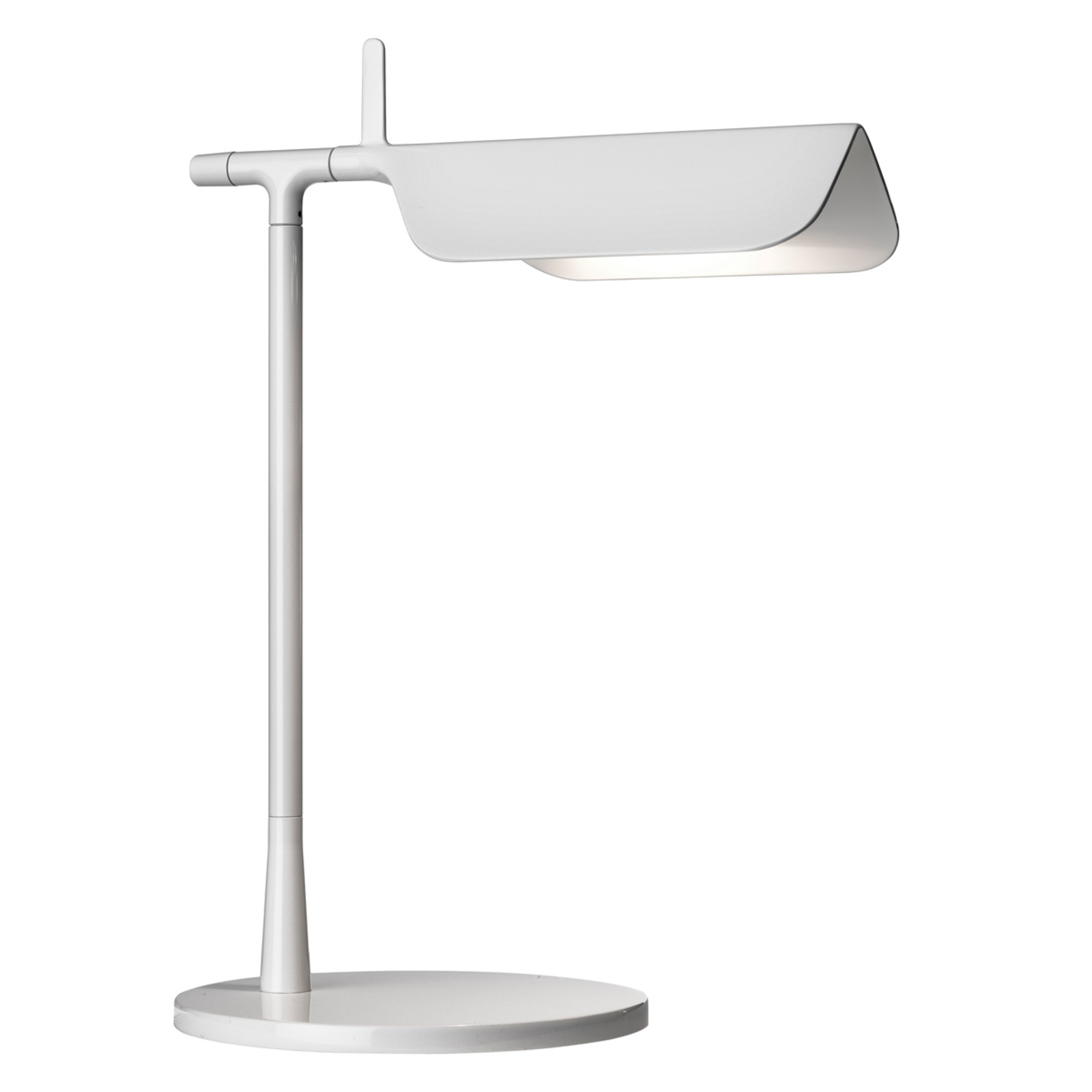 Flos Innovative LED table lamp TAB T, white, for Living / Dining Room, Aluminium, PMMA, 9 W, energy efficiency: A+, W: 27.3 cm, H: 32.7 cm