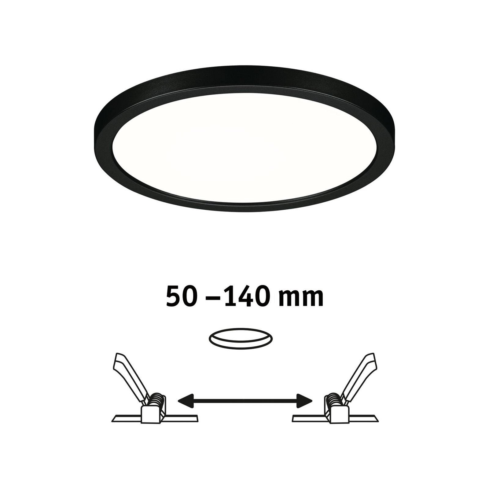 Paulmann Areo LED paneel rond zwart 4000K Ø17,5cm