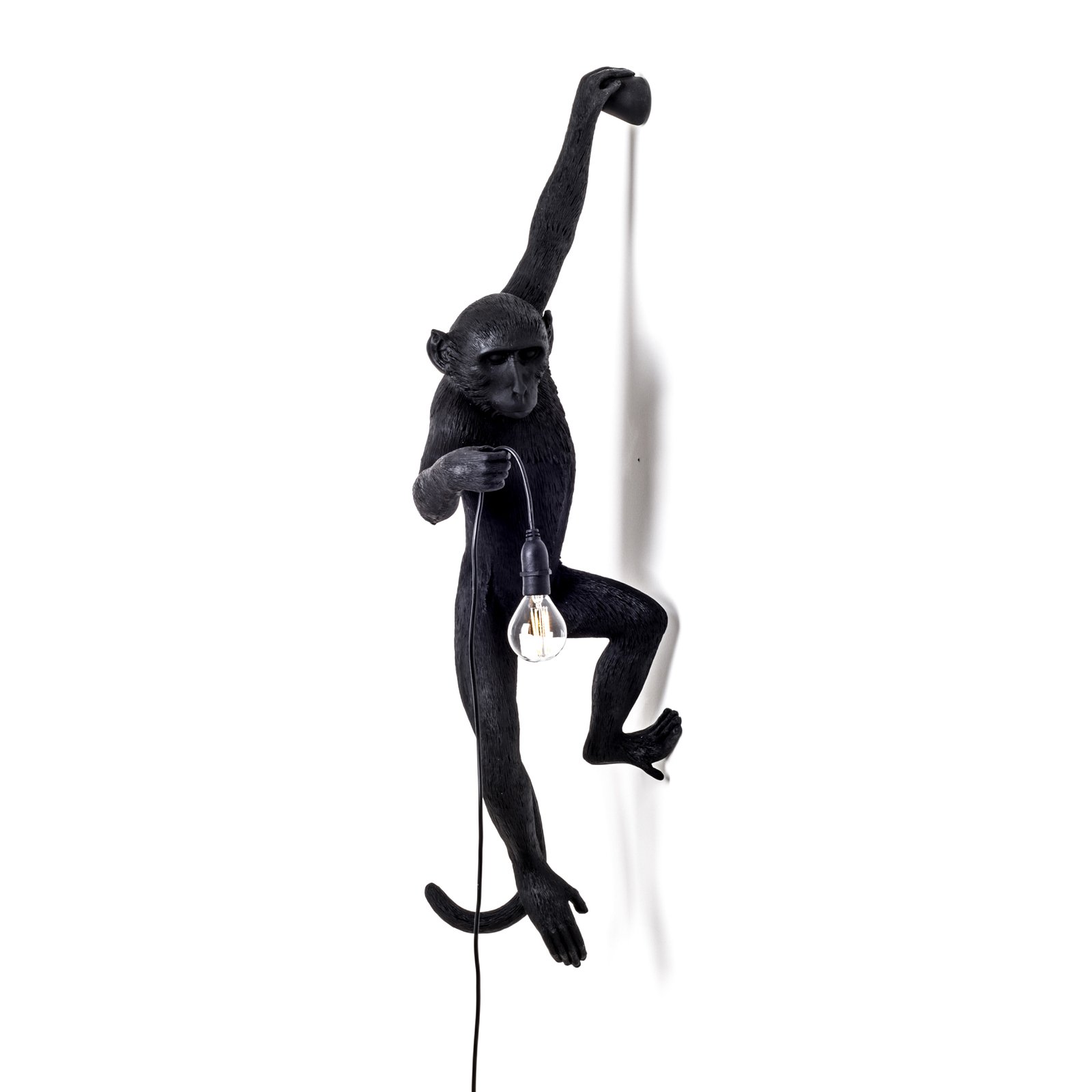 Monkey Hanging Candeeiro de Parede Exterior Left Black - Seletti