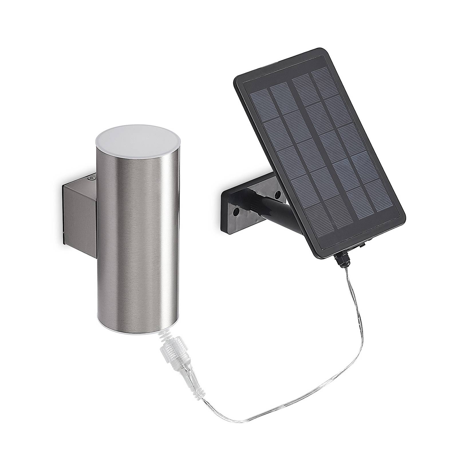 Lindby Maurun LED napelemes fali lámpa, ezüst