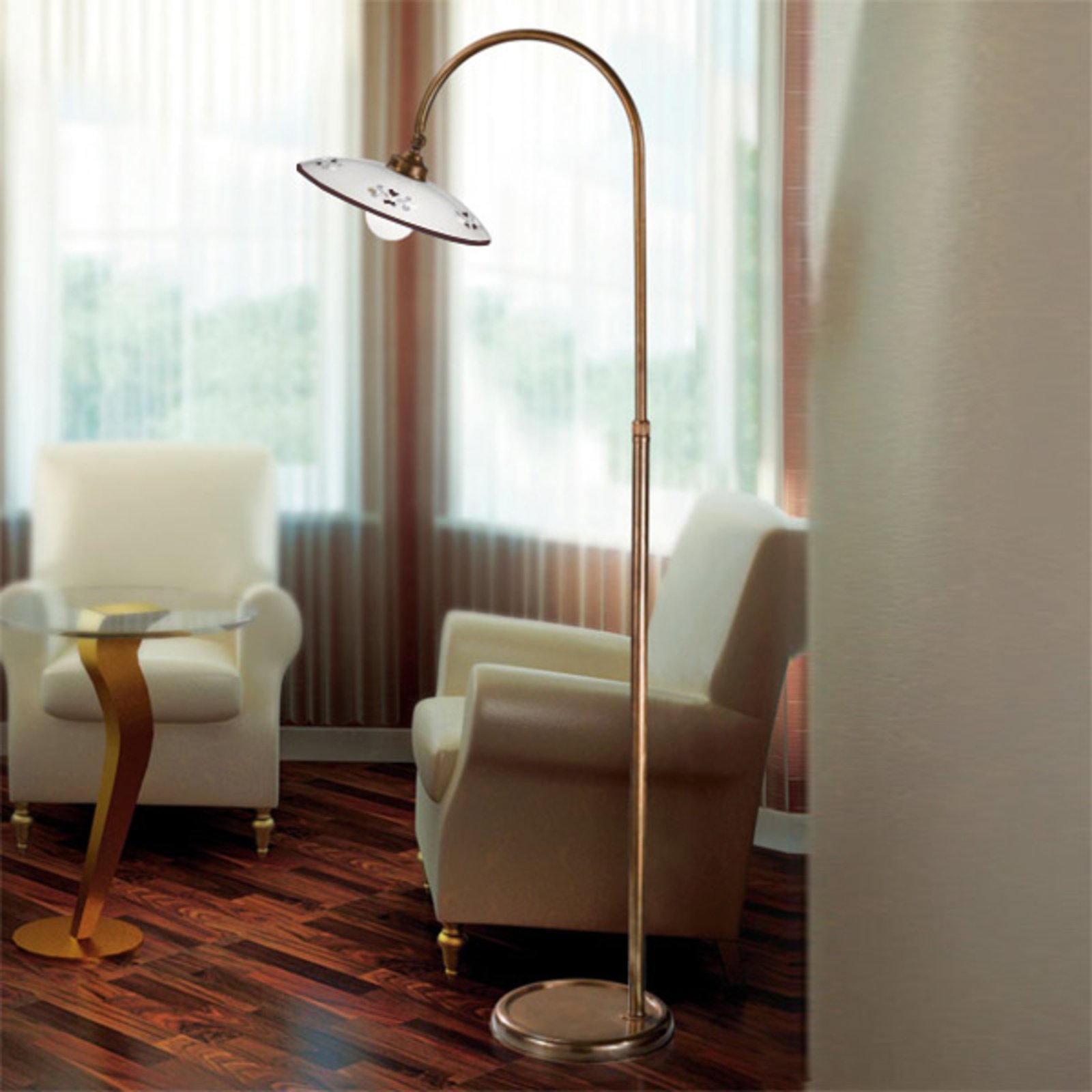 Bassano traditional floor lamp brown