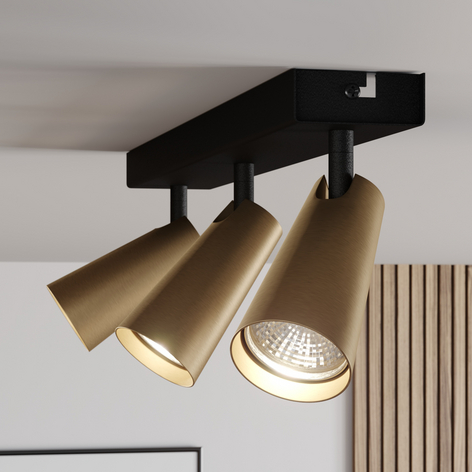 Lucande Angelina Deckenlampe messing-gold, 3-fl.